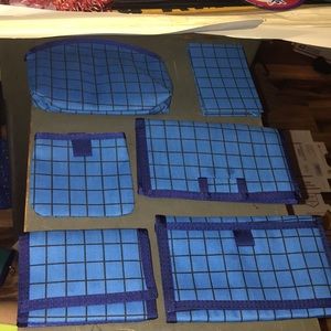 Blue Checkered Wallet W/ Matching accessories